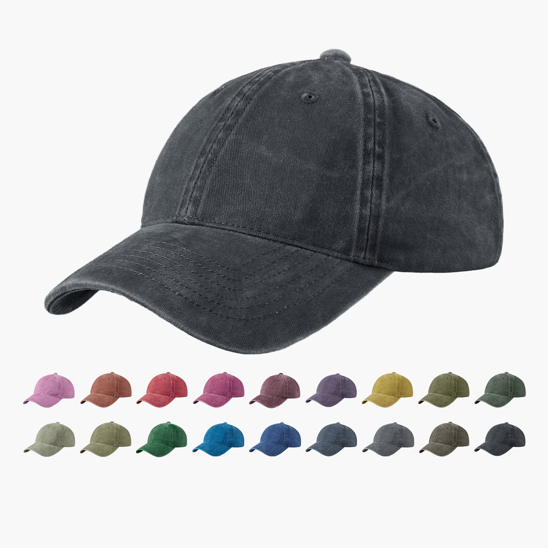 Blank 6 Panel Distressed Vintage Dad Hat  - 6123