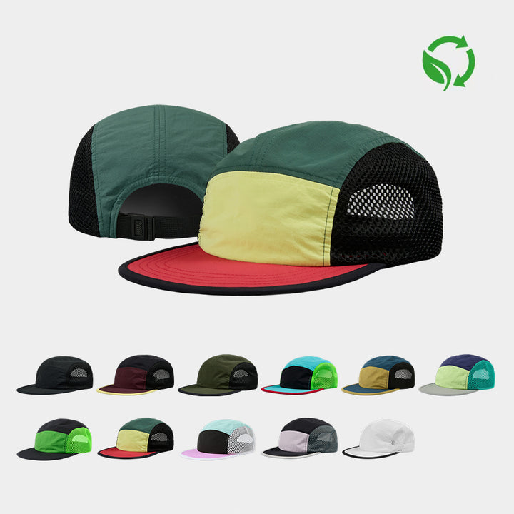 Blank  5 Panel Nylon Mesh Camper Hat- 5209(Recycled)
