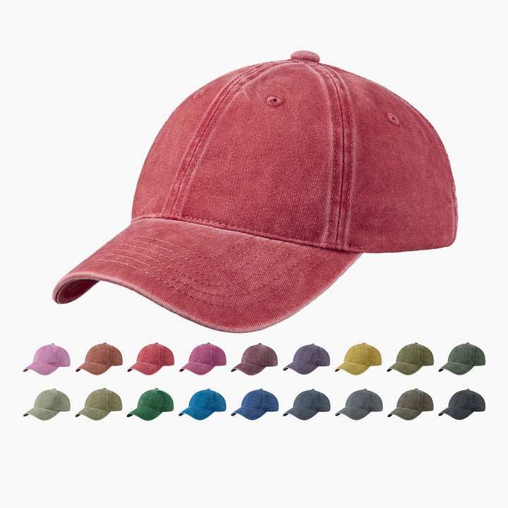 Blank 6 Panel Distressed Vintage Dad Hat  - 6123